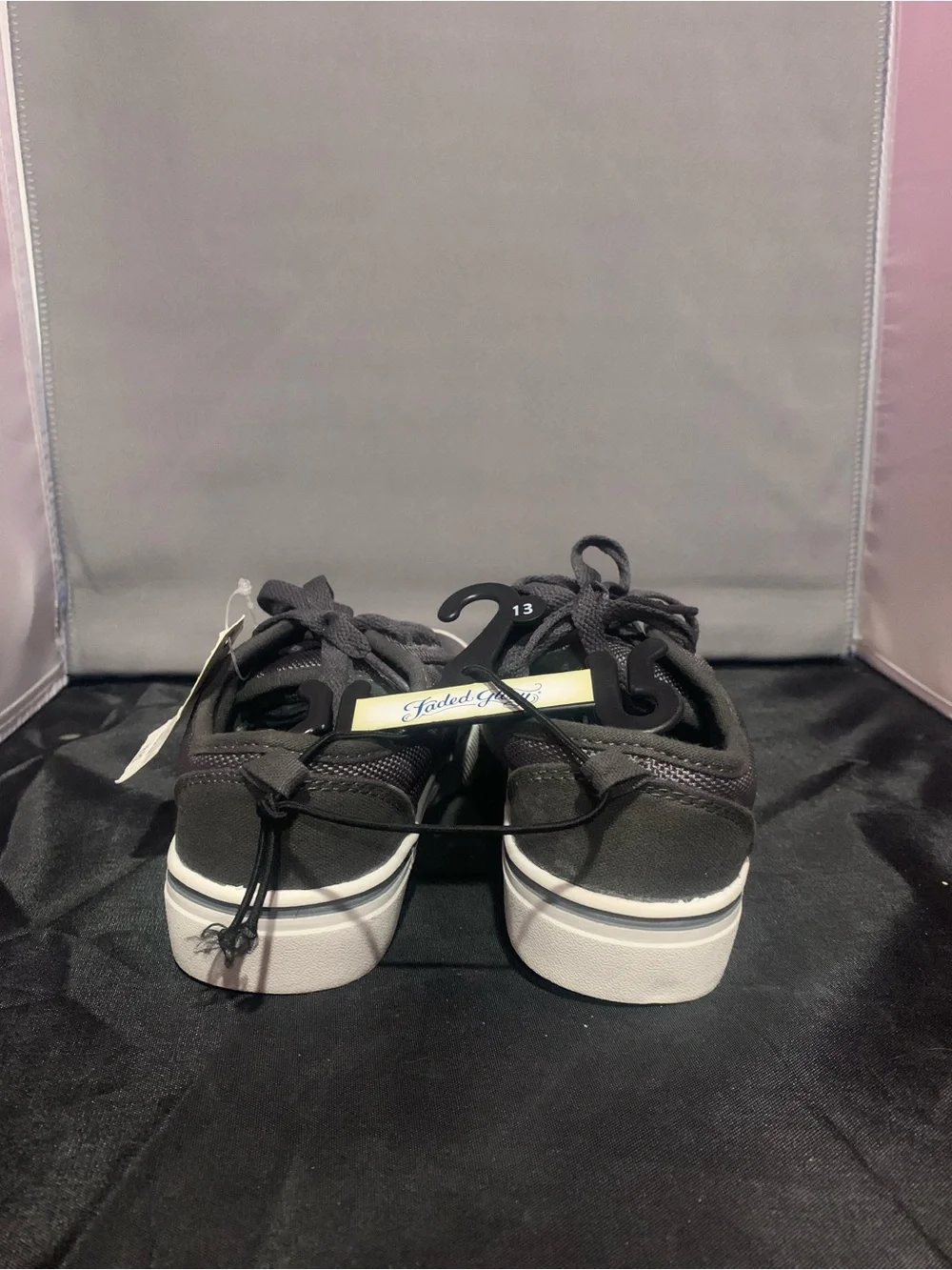 Faded Glory Dark Grey Kids' Low-Top Sneakers